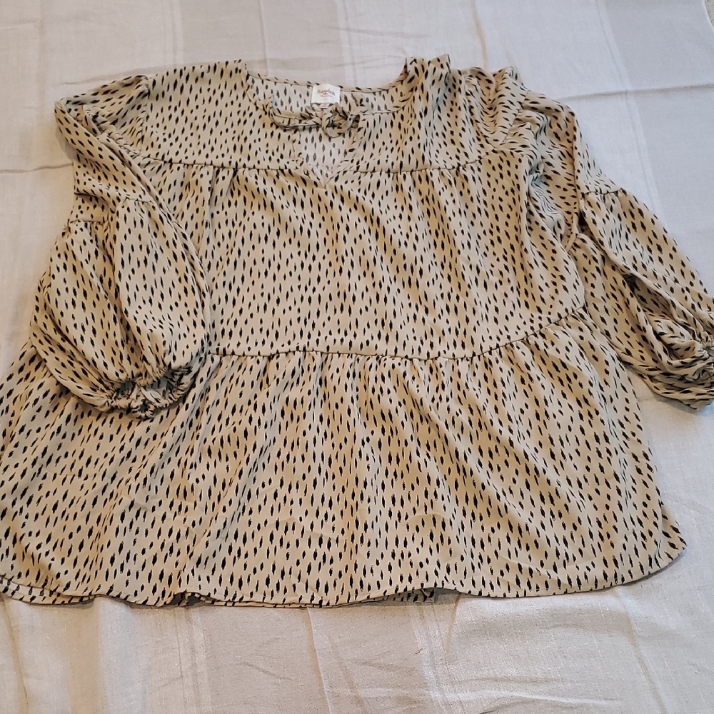 Hayden Cream and Black Dotted Blouse